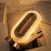 Modern Luxury Oval USB Rechargeable Crystal Table Lamp Dimmable Touch Lamp with 3 Color Bedside Lamp