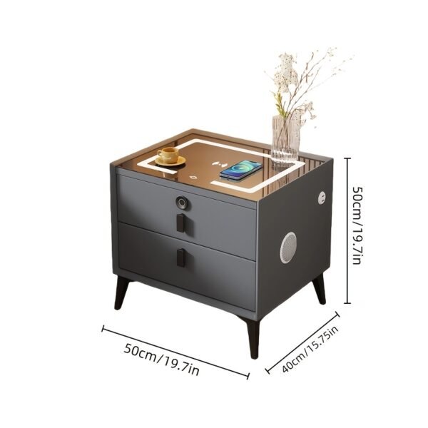 Smart Bedside Table | Wireless Charging, LED Light, USB & Bluetooth Speaker