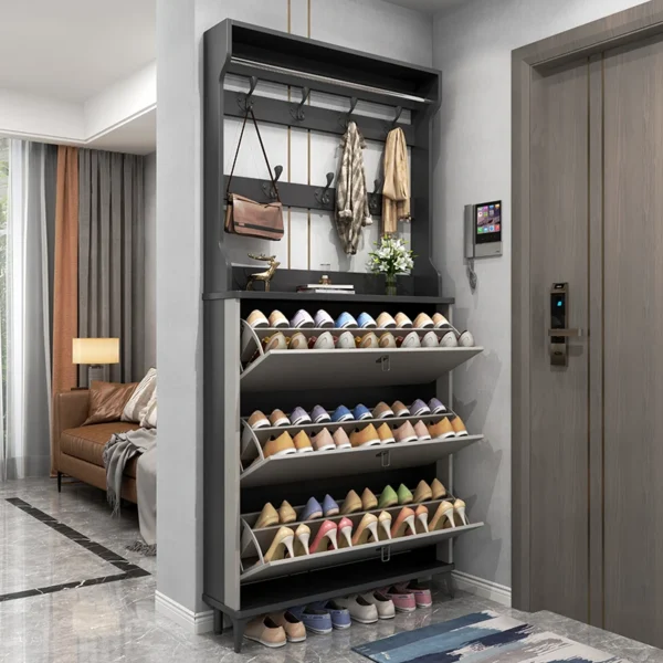 Italian-style Ultra-thin Shoe Cabinet, Made of Environmentally Friendly High-density Fiberboard, Suitable for Living Room.