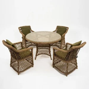 Customized Factory Direct Supply American Outdoor Sofa Chair Courtyard Rattan Dining Table And Chair Set