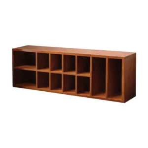 Multifunctional Desktop Wooden Display Shelf Vintage Cabinet Organizer with Compartments for Home and Office Use