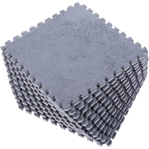 10Pcs 30*30CM Creative Plush Puzzle Foam Floor Mat Puzzle Carpet Warm Playmat Interlocking Exercise Tiles Fluffy Area Rugs