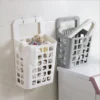 Hanging Dirty Laundry Basket Storage Baskets Holder Organizer Bin Lid Wall Mount Draining Holes Kids Bedroom Living Room