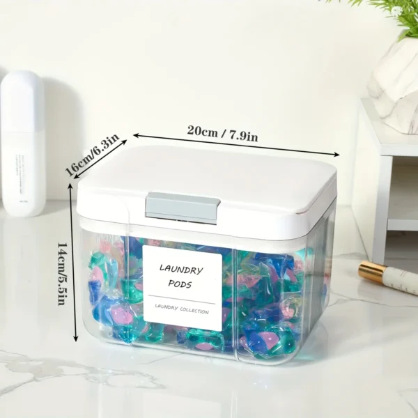 Laundry Pod Holder with Lid Laundry Pod Container,Sealed and Automatic Pop-Up, Large Capacity Holds Laundry Pods Organizer Box