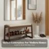 Shoe Storage Bench with Padded Seat Entryway Seating for Organized Living