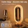 Modern Luxury Oval USB Rechargeable Crystal Table Lamp Dimmable Touch Lamp with 3 Color Bedside Lamp